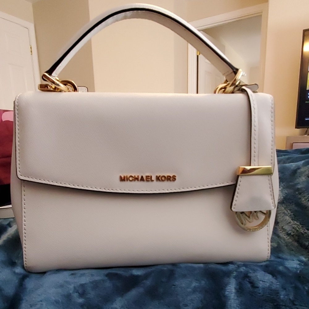 Michael Kors medium leather white crossbody bag